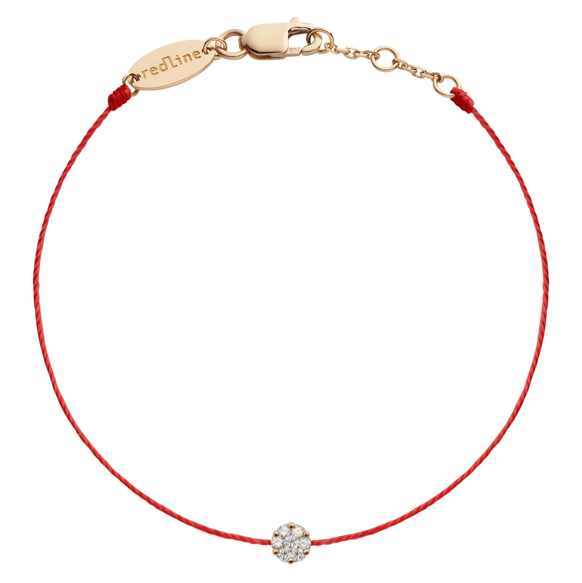 Illusion 鑽石18K玫瑰金 經典紅線手鏈