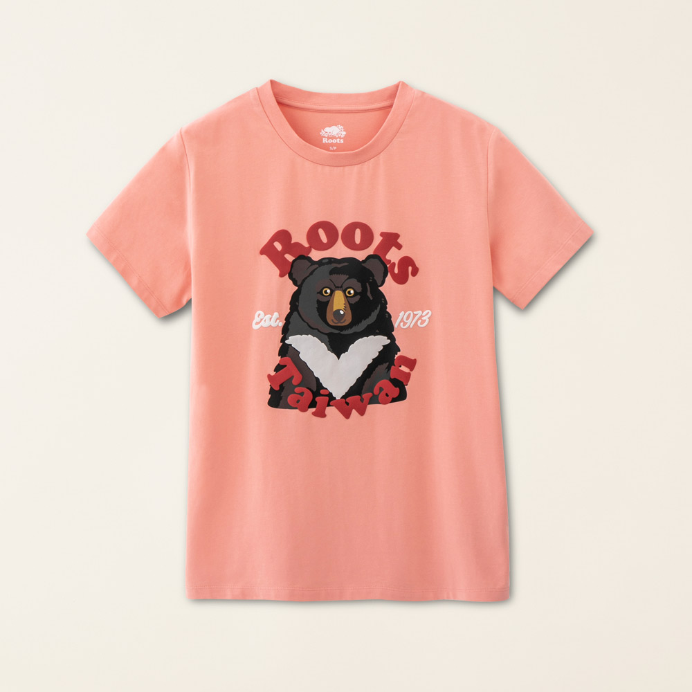 Roots女裝-Taiwan Day系列 動物圖案短袖T恤(珊瑚粉)-XS