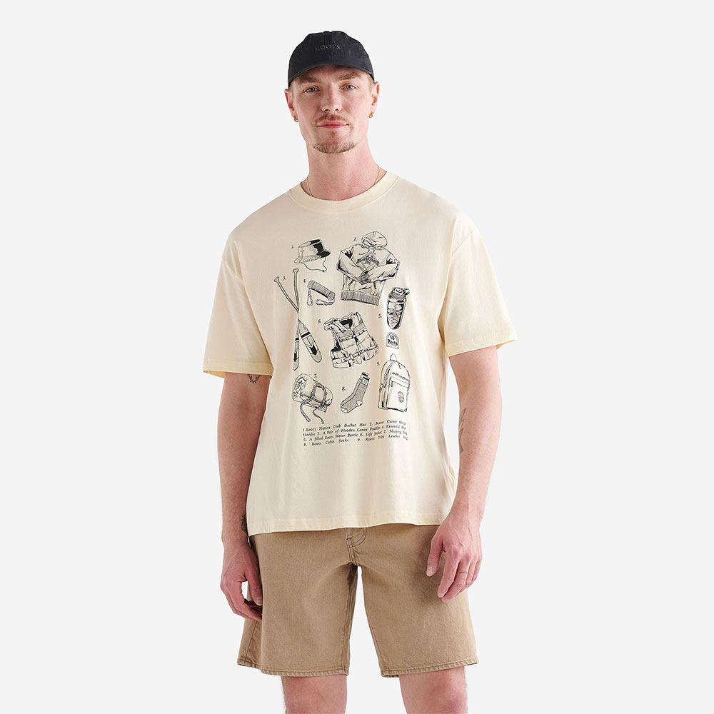 Roots 男裝- OUTDOOR ESSENTIALS RELAXED 短袖上衣(奶油色)-S