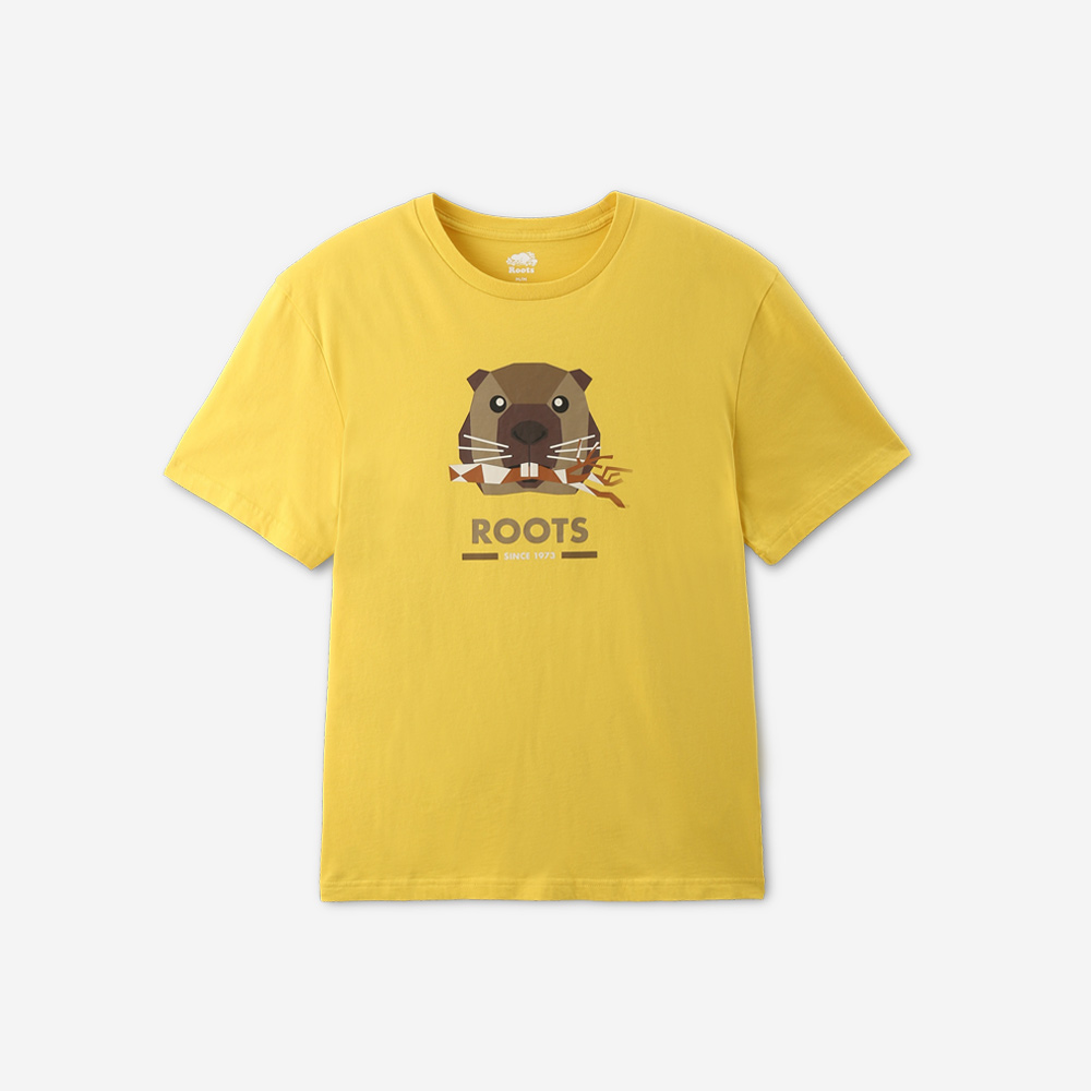 Roots 男裝- OUTDOORS ANIMAL 短袖上衣(黃色)-XS