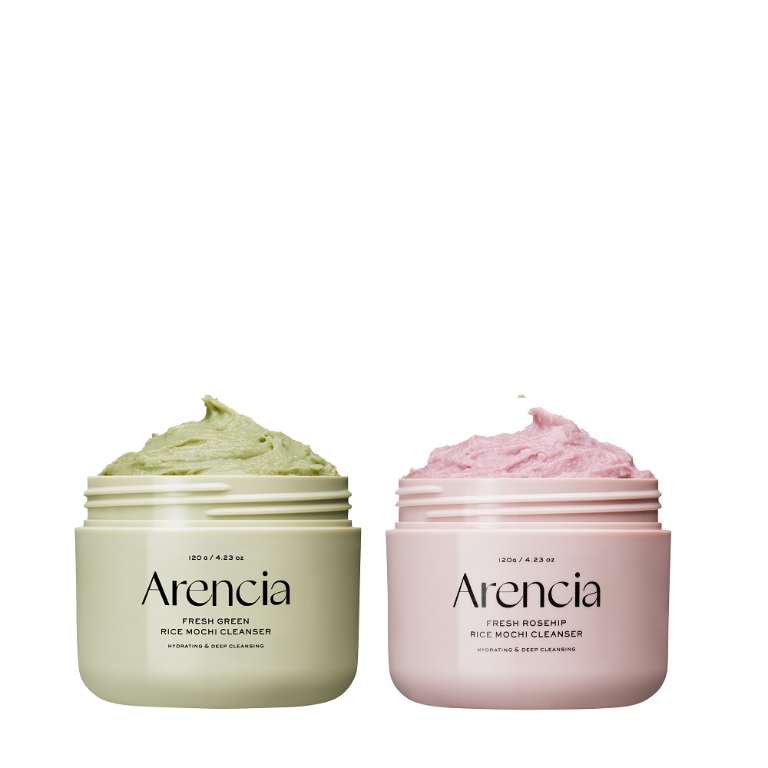 Arencia 年糕潔面乳120g雙入組(綠意+玫瑰)