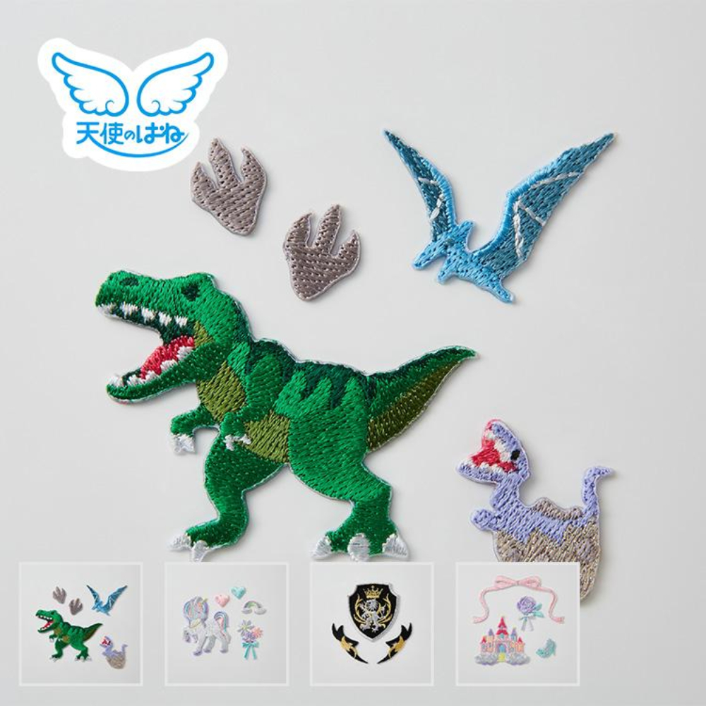 獨家預購【天使之翼】書包刺繡貼紙(兩入組款式任選) 預計8月底出貨-恐龍 x1入 + 雄獅 x1入