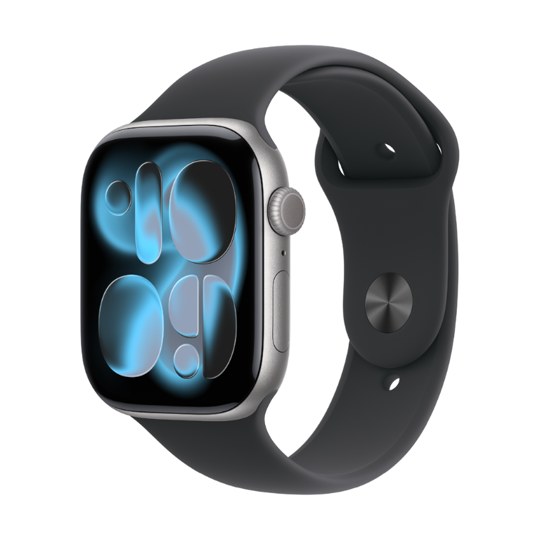 Apple Watch S11 46mm太空灰鋁金屬配黑色運動錶帶 S/M MEV04
