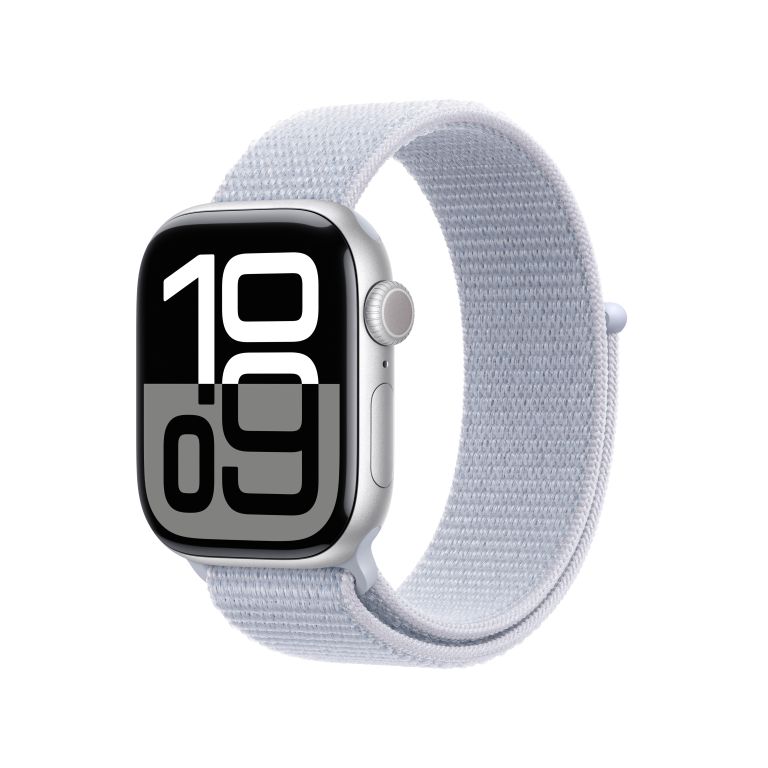 Apple Watch S10 42mm 行動網路 銀色鋁金屬配運動錶環 MWX53