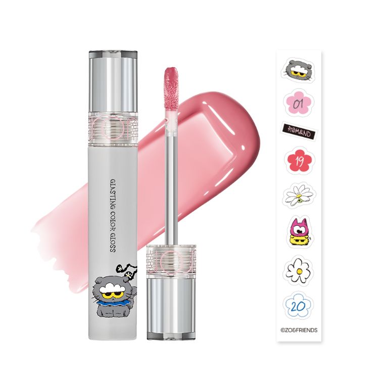 rom&amp;nd X ZO&amp;FRIENDS 天使光糖漿唇蜜 01 牡丹芭蕾(含貼紙)