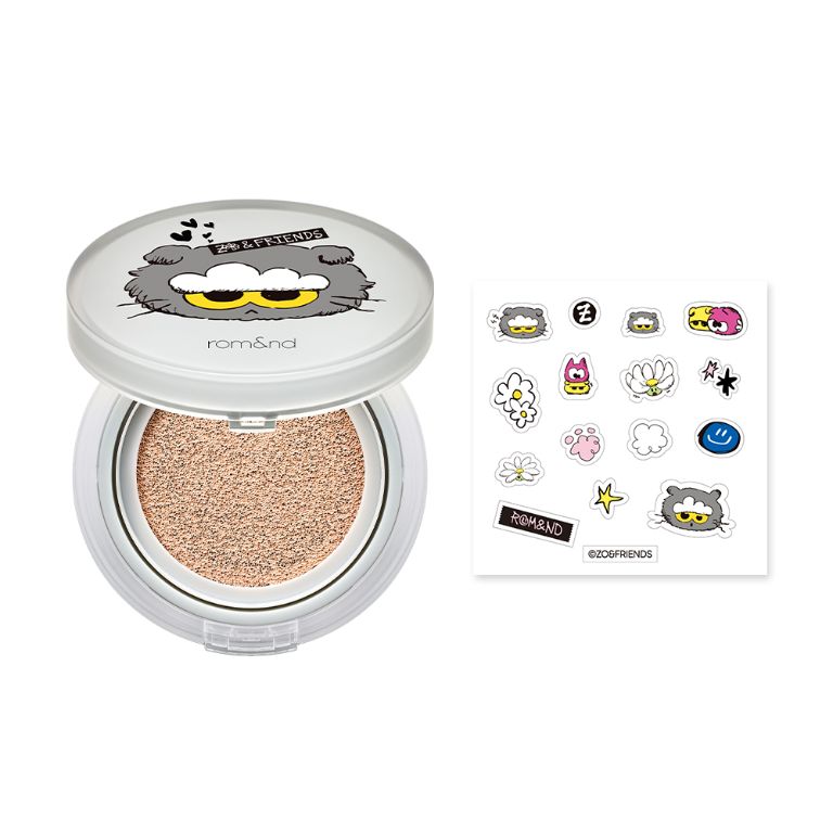 rom&amp;nd X ZO&amp;FRIENDS 柔焦氣墊 02 純潔21(含貼紙) SPF24 PA++