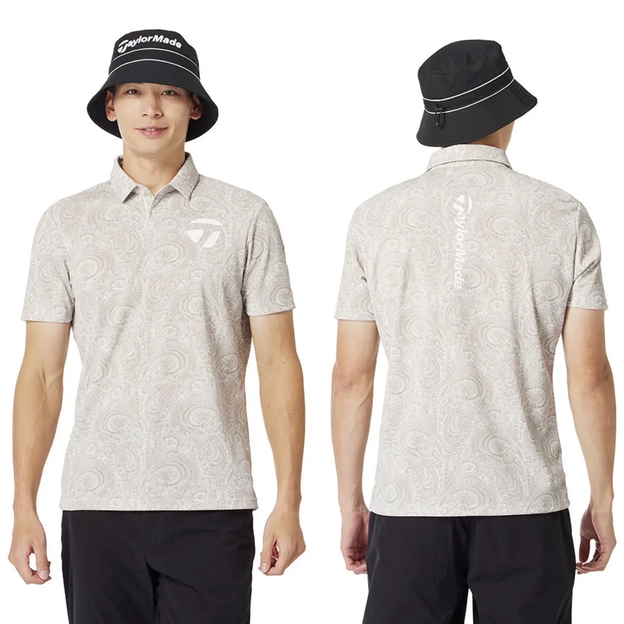 【TAYLORMADE】Liberty佩斯利圖紋POLO衫(男)-淺米-XXL