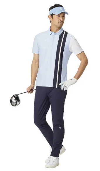 【TAYLORMADE】線條短袖POLO衫-天空藍,M