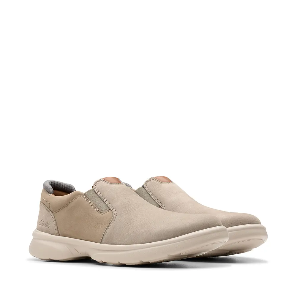 【Clarks】Bradley Ease 寬楦設計套入式便鞋 (淺灰色)-UK 9.5
