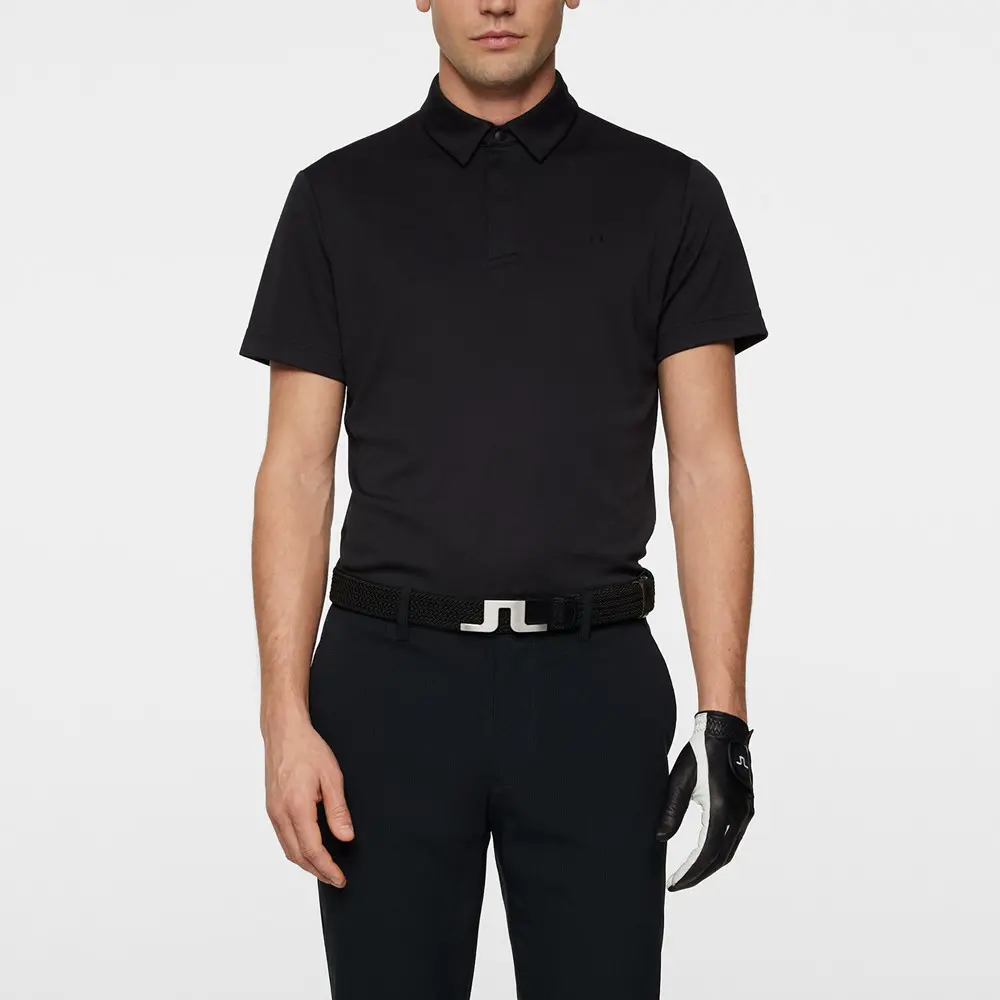 【J.LINDEBERG】JL圖騰網眼Polo-JL黑-S