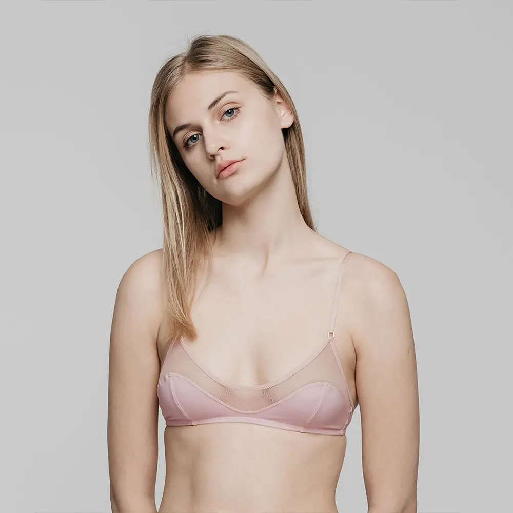 【ornoir.co】Bralette Bra 小可愛法式內衣-淡粉-32A