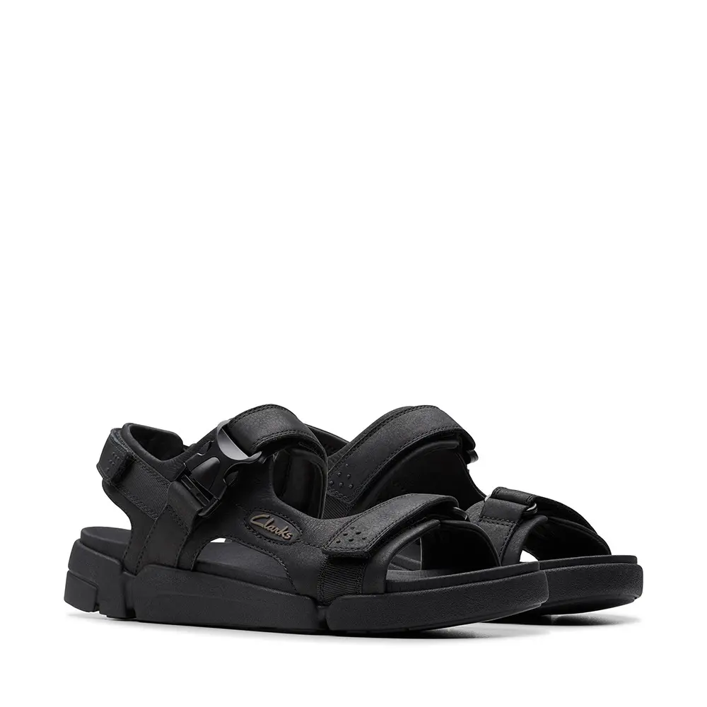 【Clarks】Trigenic2 Ray 輕量搭扣式魔鬼氈設計涼鞋 (黑色)-UK 5.5