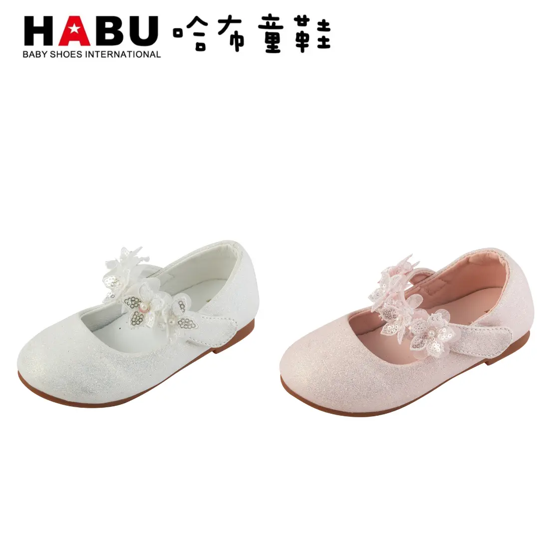 台中店-HABU-啞光閃耀 花朵娃娃鞋(粉色)-26