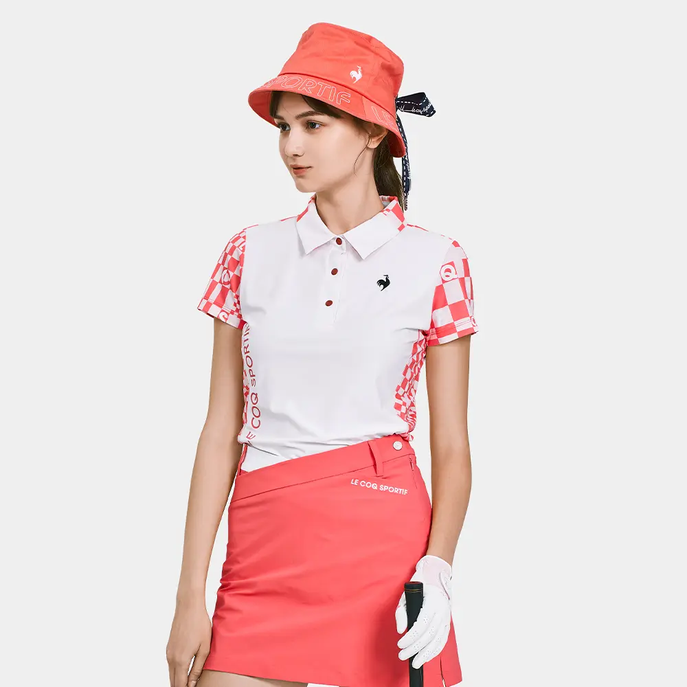 【le coq sportif GOLF】女款橘色彈性短袖POLO衫-S