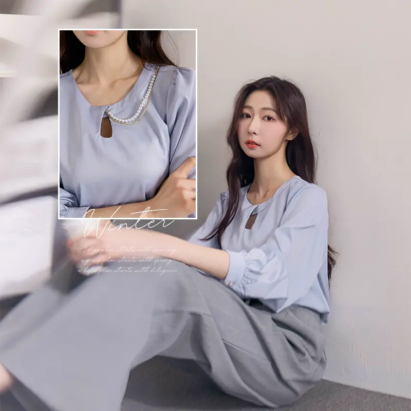 【台中店】HOME SHOP 珍珠紫藤上衣 浪漫紫
