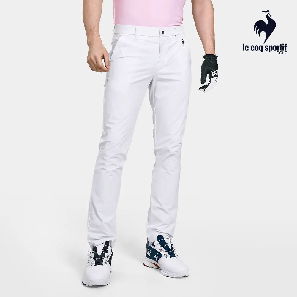 【LE COQ SPORTIF GOLF】男款白色3D立體剪裁高爾夫長褲-82