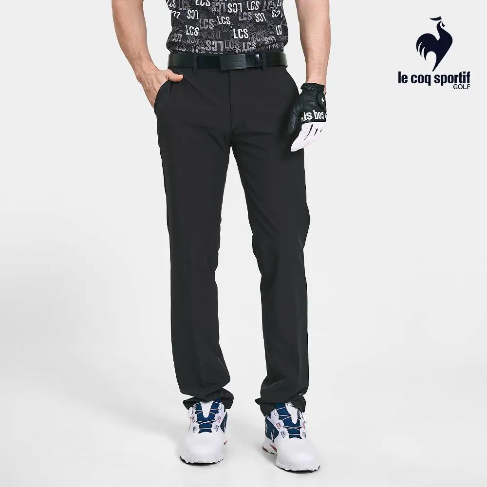 【LE COQ SPORTIF GOLF】男款黑色腰部止滑彈性九分長褲-92