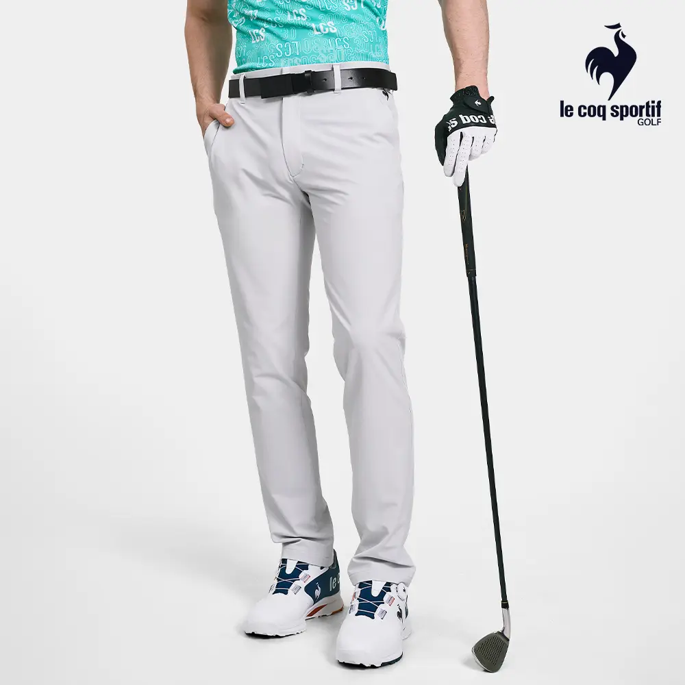 【LE COQ SPORTIF GOLF】男款白色腰部止滑彈性九分長褲-96