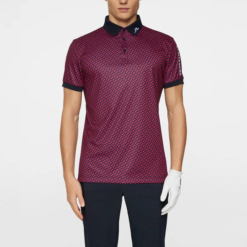 【J.LINDEBERG】幾何LOGO機能Polo-XL