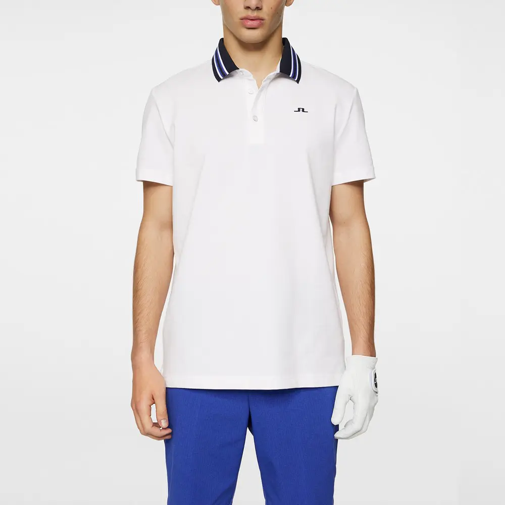 【J.LINDEBERG】條紋領片網眼Polo-L