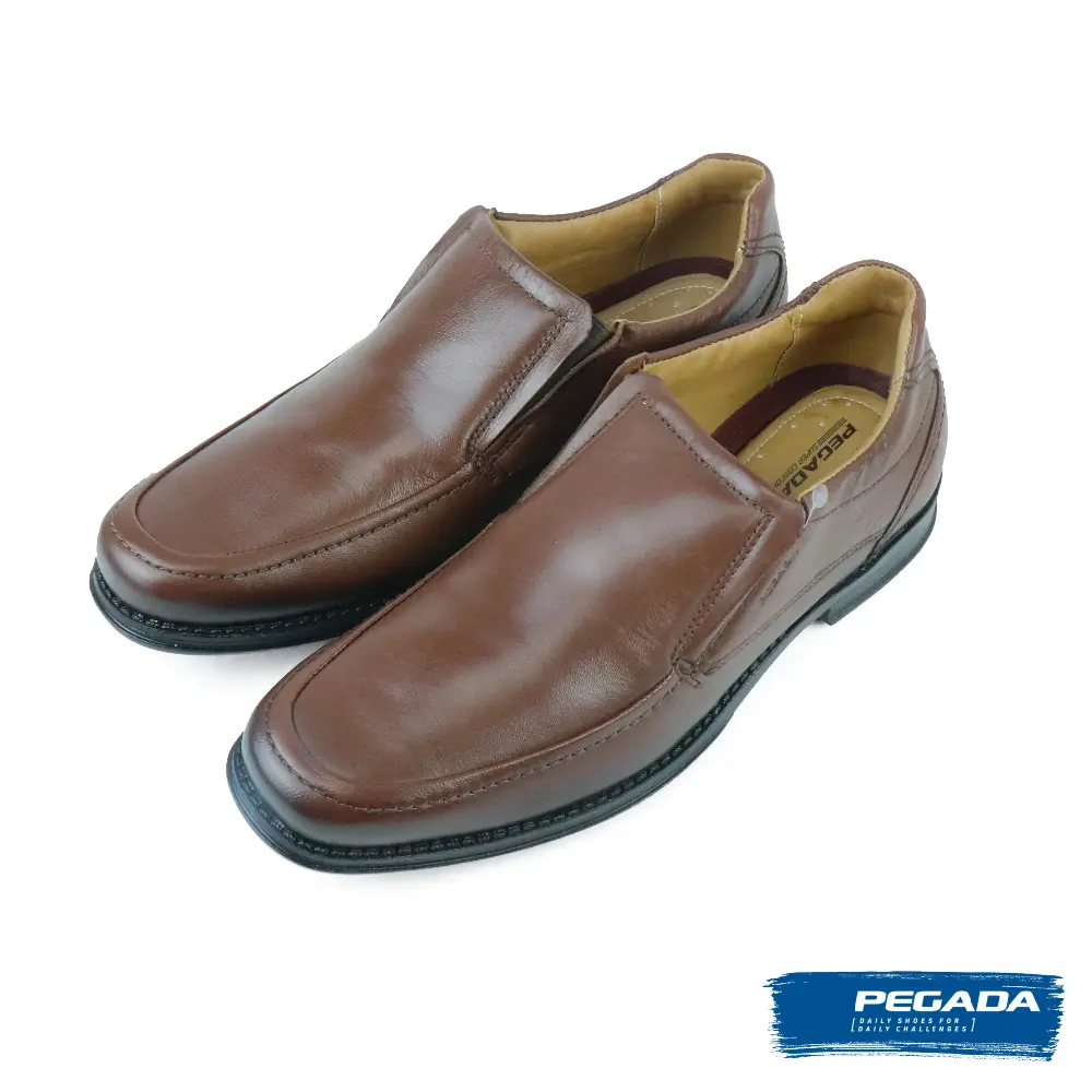 【PEGADA】巴西真皮輕量懶人休閒鞋 棕色-42