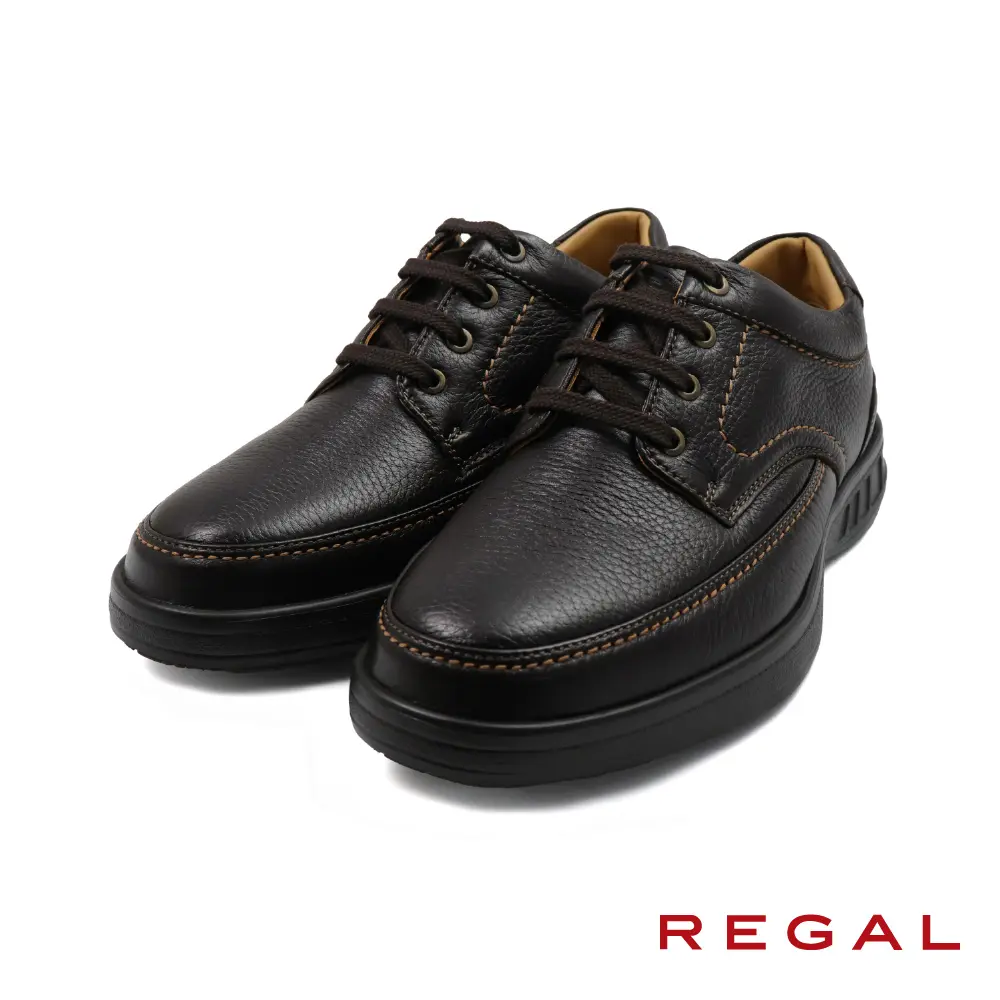 【REGAL】日本XE超輕量鹿皮綁帶休閒鞋 深棕色-US9(26cm)