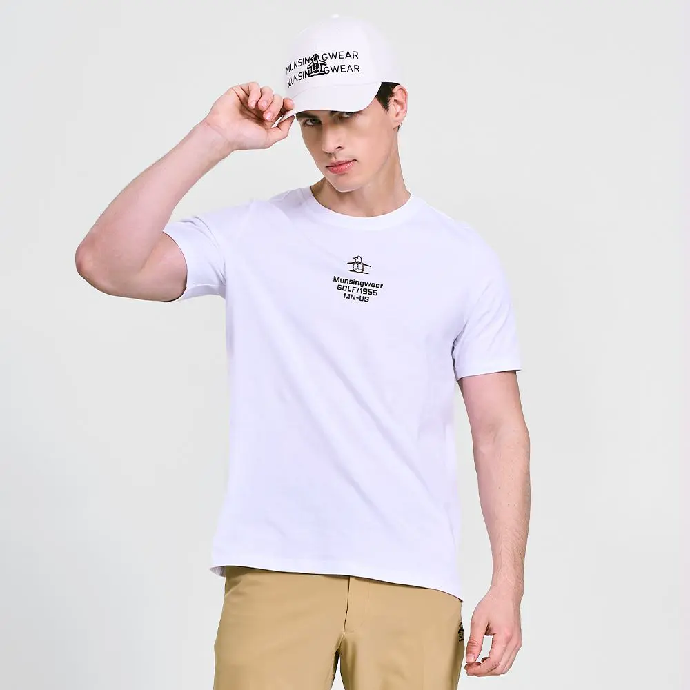 【Munsingwear】男款白色大企鵝印花短袖T恤-3L