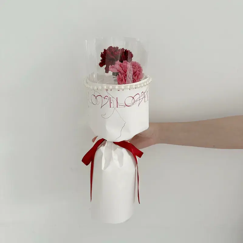 【FLORA FLOWER】永生康乃馨珍珠花束-棗紅