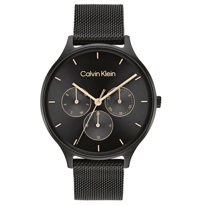 *【ERICA】Calvin Klein CK 經典三眼米蘭帶腕錶38MM(黑)