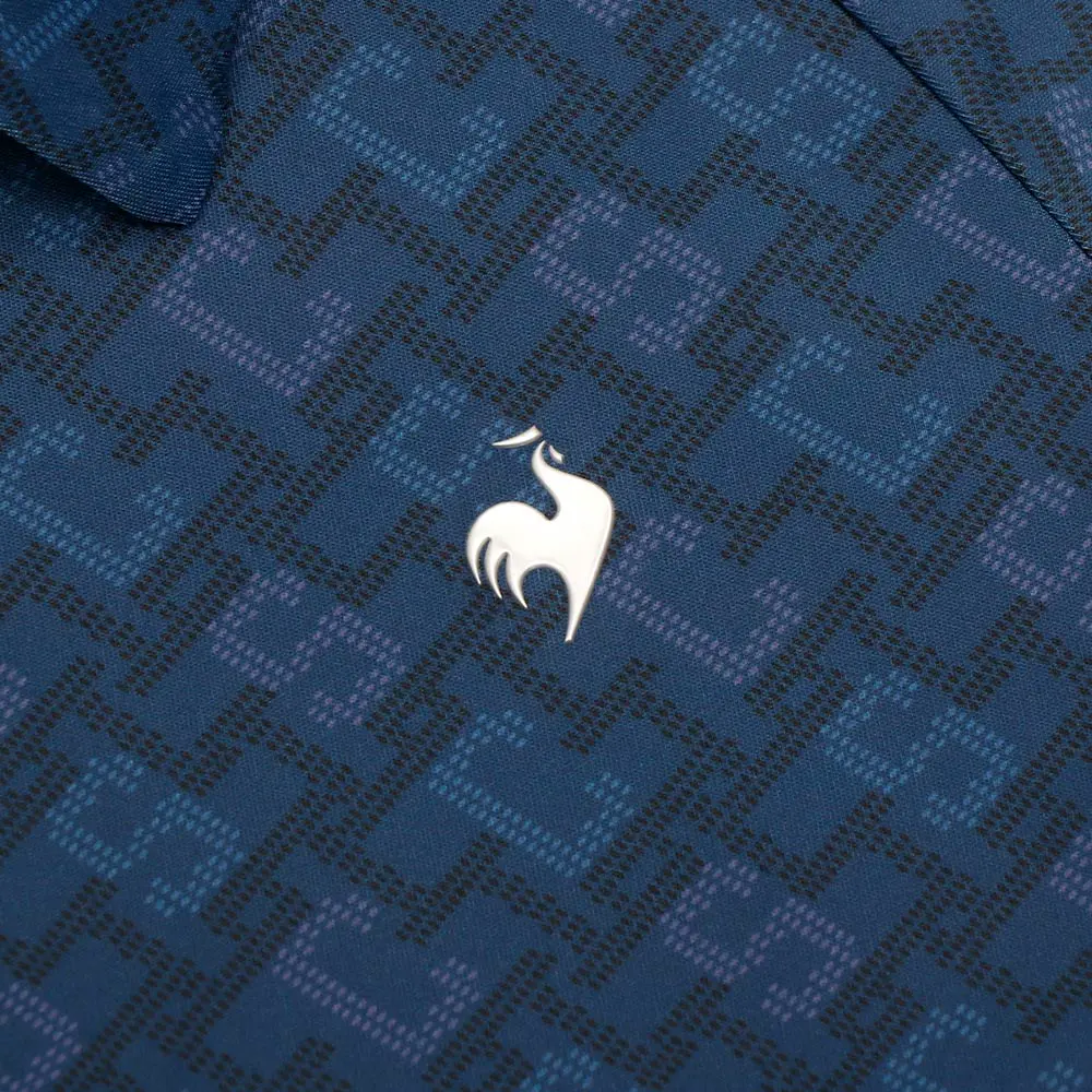 【LE COQ SPORTIF GOLF】男款深藍色透氣速乾短袖POLO衫