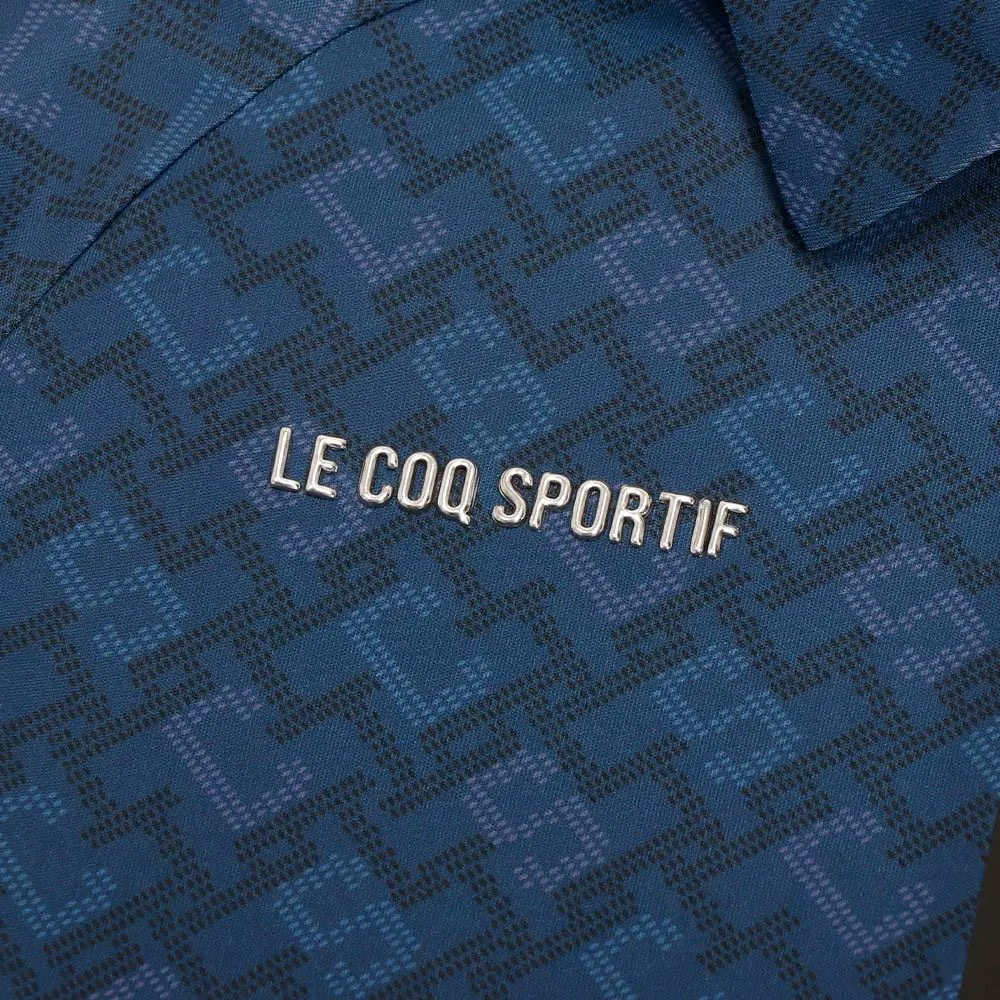 【LE COQ SPORTIF GOLF】男款深藍色透氣速乾短袖POLO衫