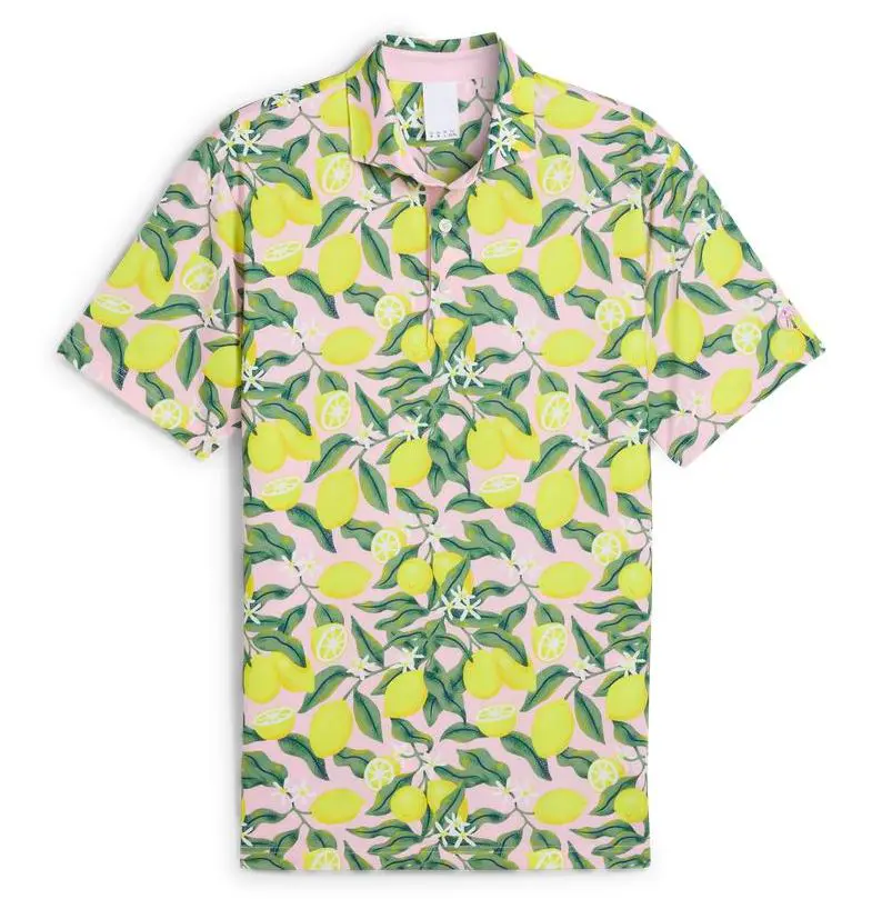 【PUMA GOLF】AP檸檬枝短袖Polo衫(男)-粉紅,XL
