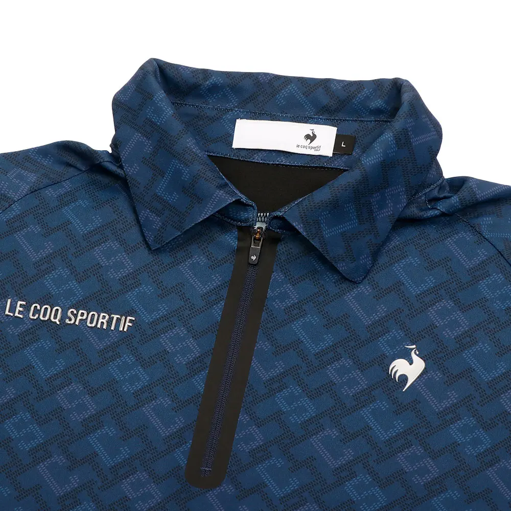 【LE COQ SPORTIF GOLF】男款深藍色透氣速乾短袖POLO衫