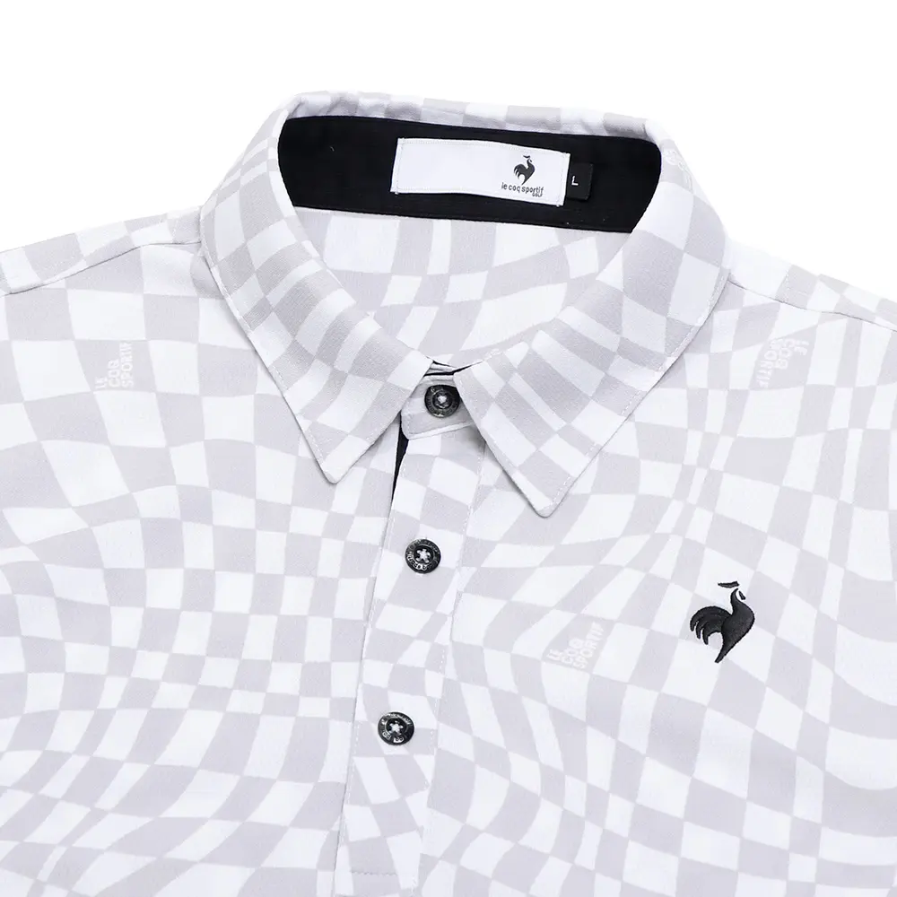 【LE COQ SPORTIF GOLF】男款白色防曬降溫功能短袖POLO衫