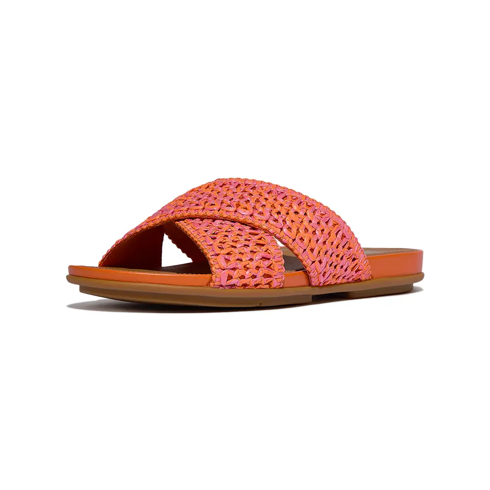FITFLOP-GRACIE 編織交叉涼鞋-蜜柑色,US 6