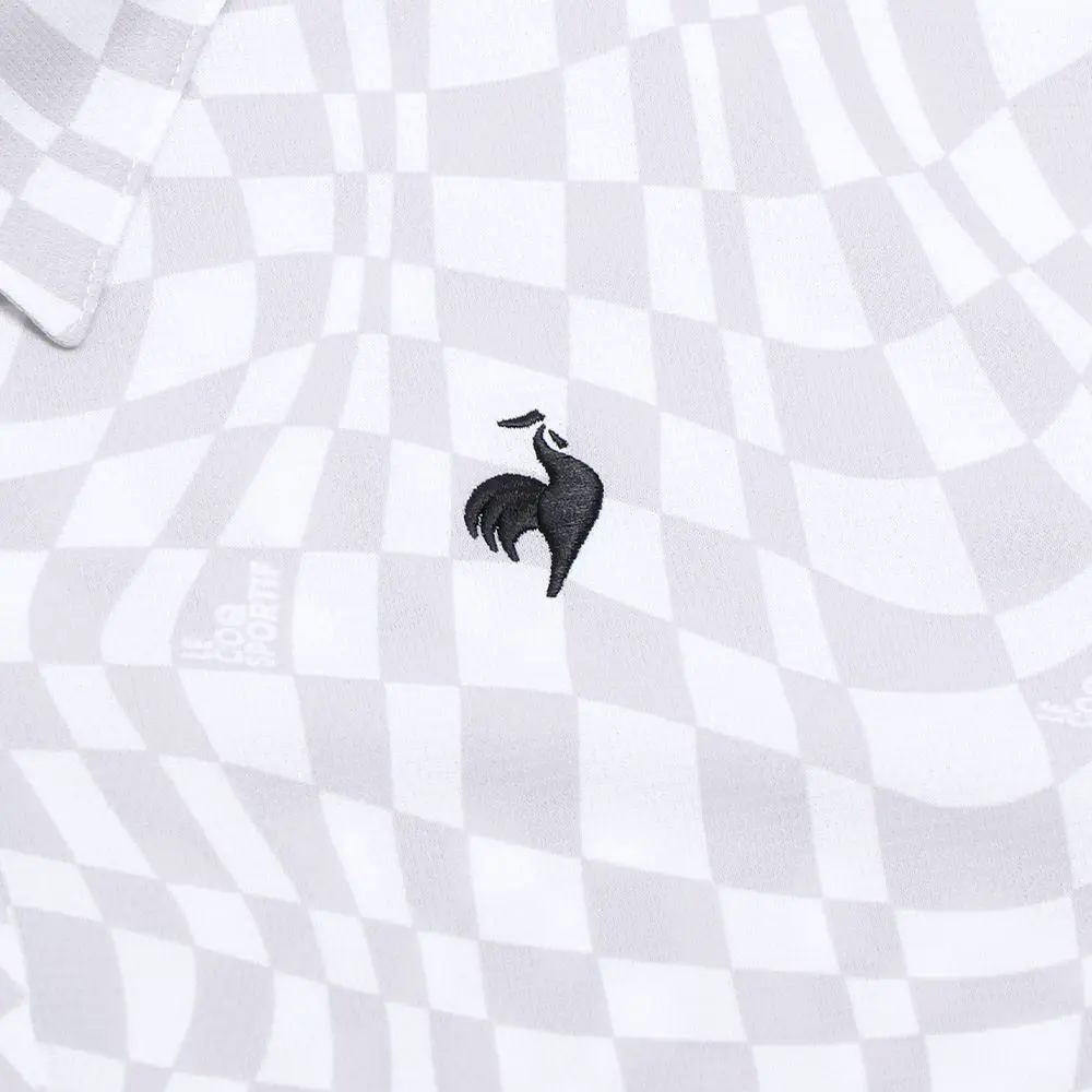 【LE COQ SPORTIF GOLF】男款白色防曬降溫功能短袖POLO衫