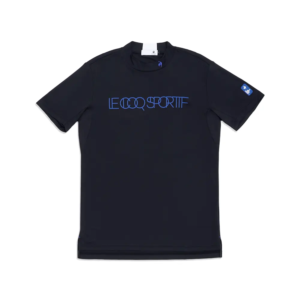 【LE COQ SPORTIF GOLF】男款黑色合身防曬降溫設計短袖POLO衫-3L