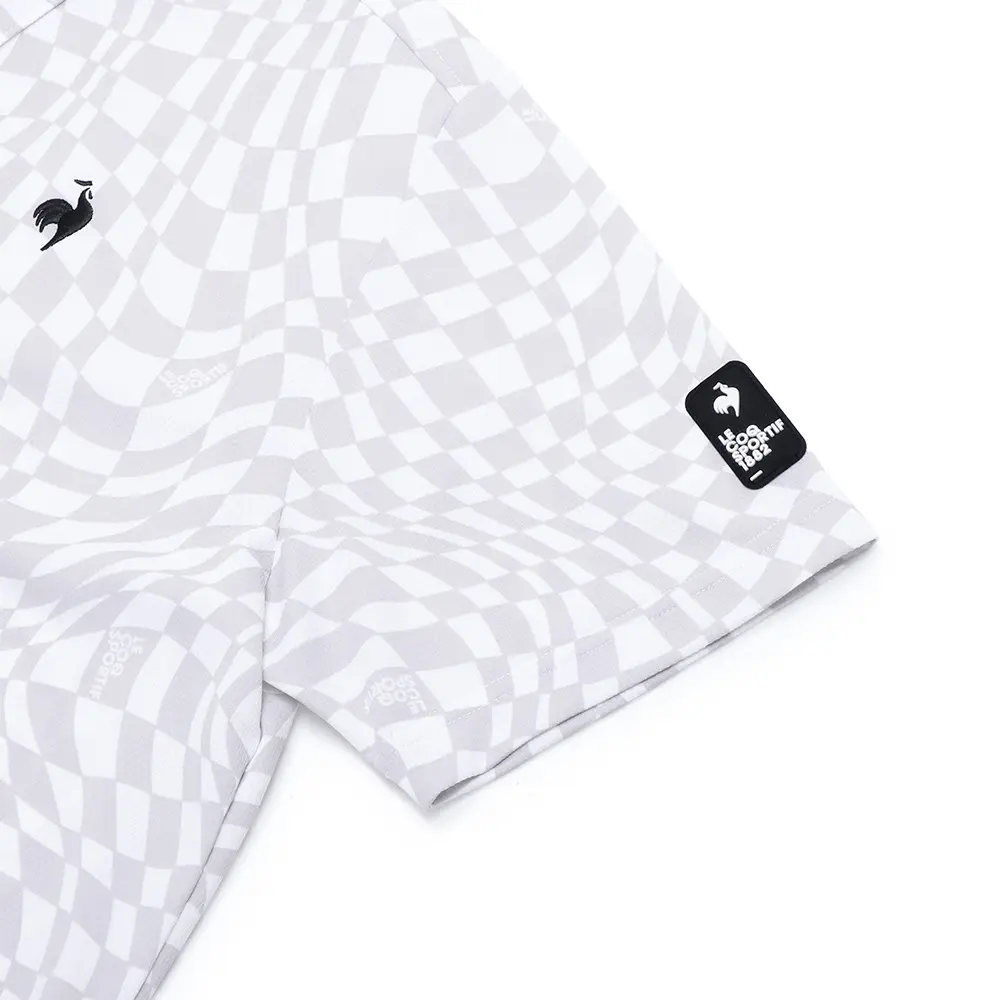 【LE COQ SPORTIF GOLF】男款白色防曬降溫功能短袖POLO衫