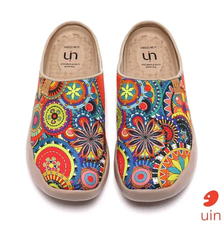 【 Uin 】西班牙原創設計 | 花花世界 彩繪休閒半拖 女鞋-6