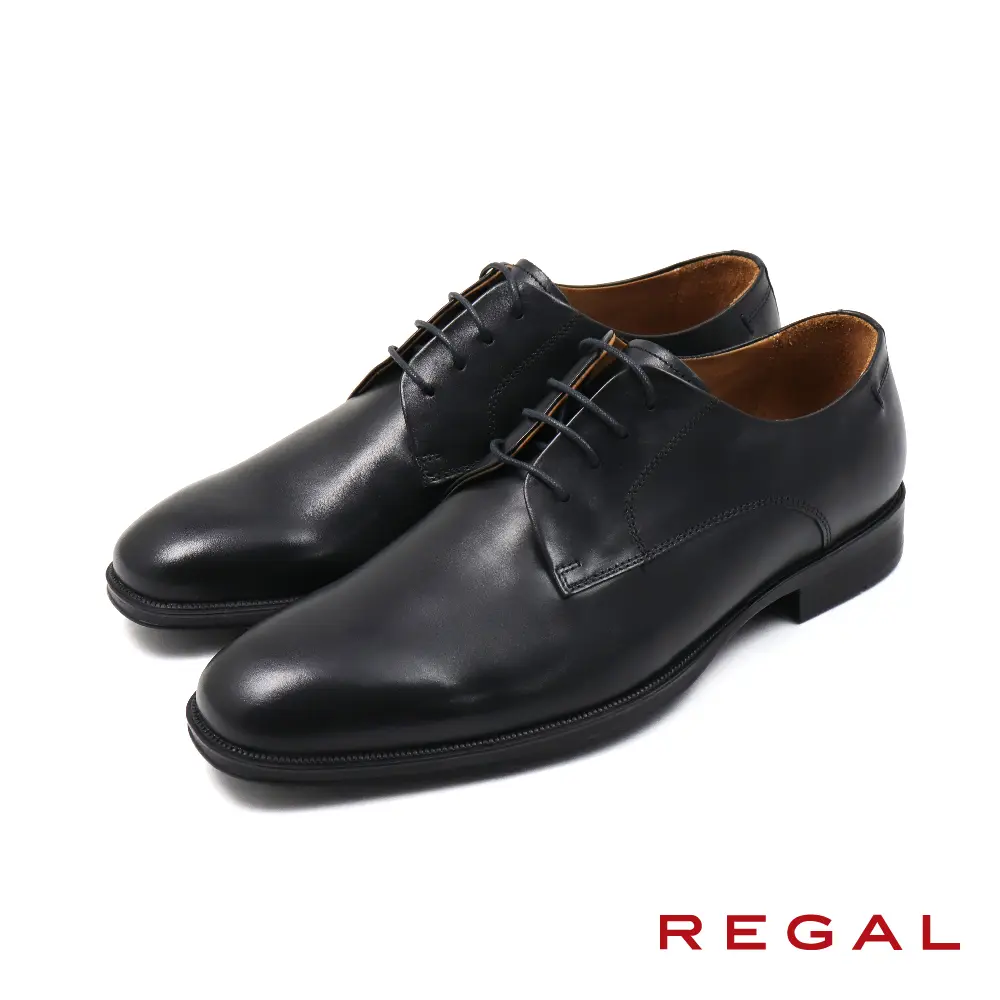 【REGAL】日本經典素面綁帶德比鞋 黑色-45