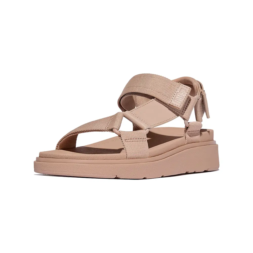FITFLOP-GEN-FF可調式織帶皮革後帶涼鞋-古典米色,US 7