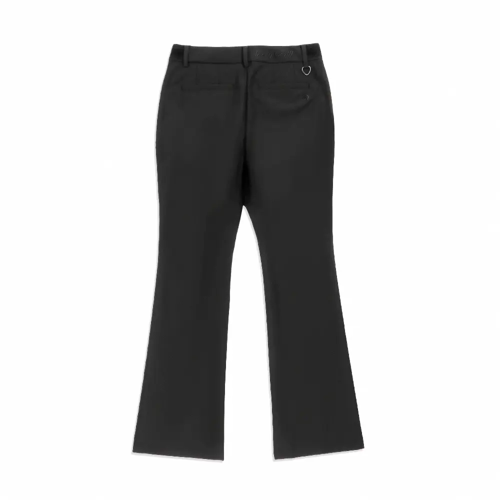 【LE COQ SPORTIF GOLF】女款黑色韓版彈性伸縮貼合靴型長褲