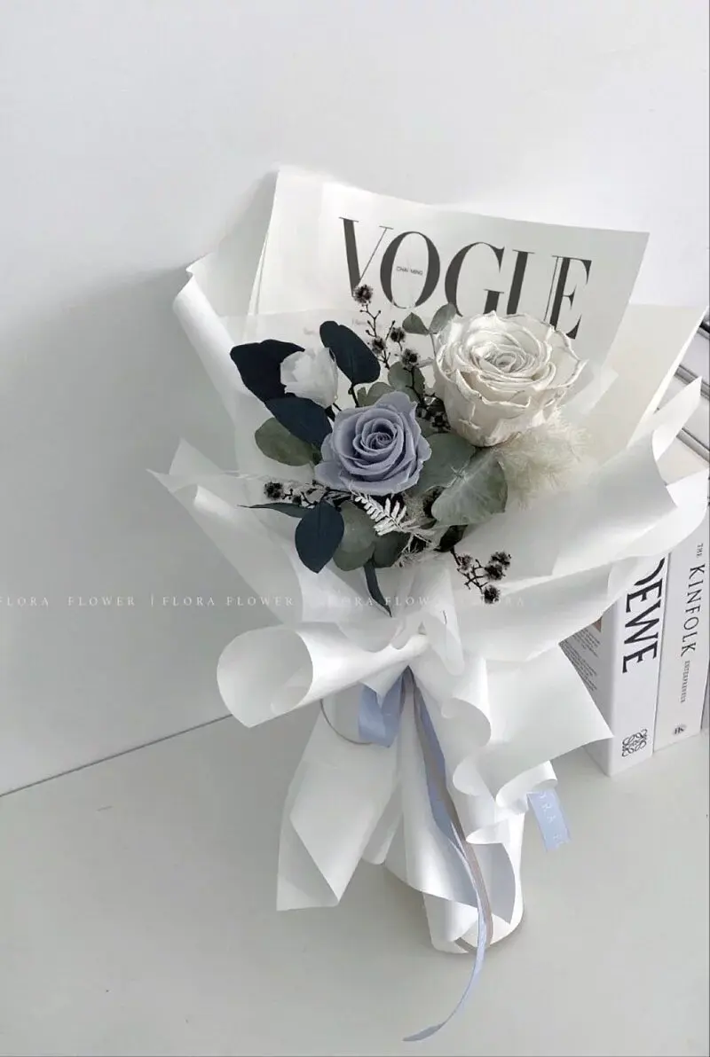 【FLORA FLOWER】小香銀邊莫藍迪-VOGUE(M)