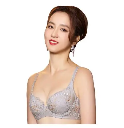 【思薇爾】浮花金萃系列C-F罩軟鋼圈背心型蕾絲刺繡集中包覆女內衣(橡灰色)-D080