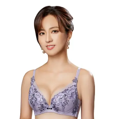 【思薇爾】仲夏玫瑰軟鋼圈蕾絲刺繡集中包覆女內衣(紫)-D070