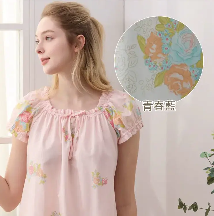 Rosemaid 羅絲美 - 花舞青春短袖洋裝睡衣【R5006】-藍,M