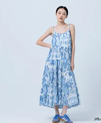 塗鴉細肩帶洋裝