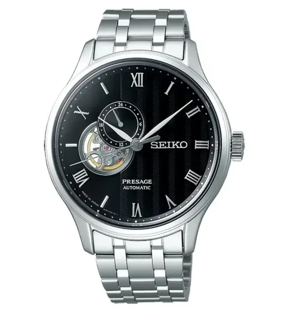 *【ERICA】SEIKO PRESAGE 開芯機械錶 (銀黑)
