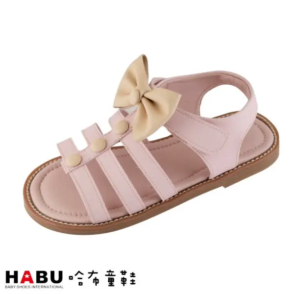 台中店-HABU-蝴蝶結羅馬涼鞋(粉)-30