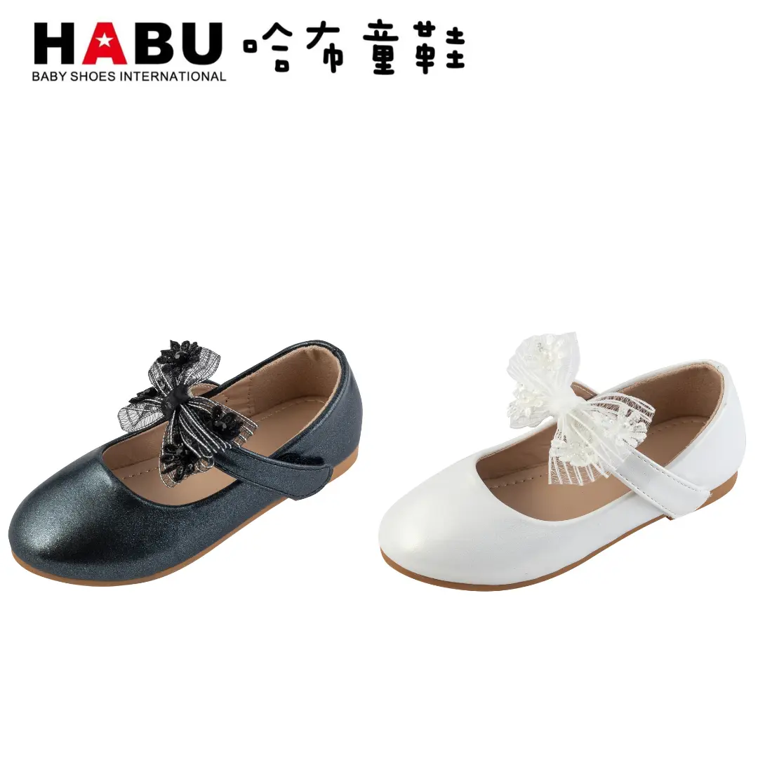 台中店-HABU-蕾絲物語蝴蝶結 娃娃鞋(白)-30